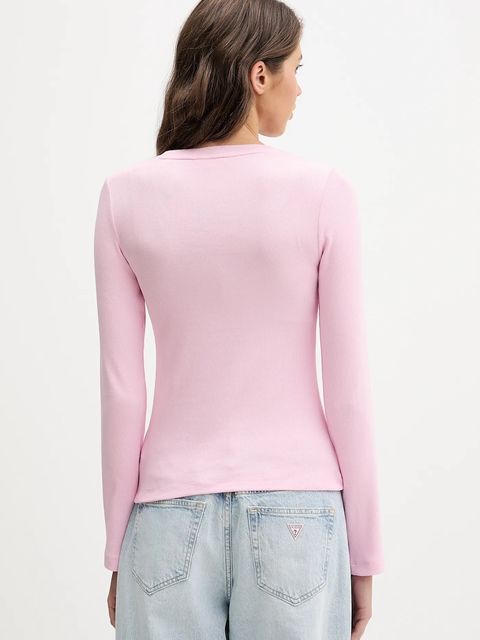 Guess Jeans longsleeve kolor różowy W6RP22 KA0H1