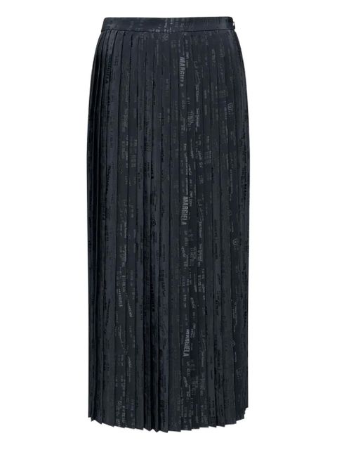 MM6 Maison Margiela pleated print skirt - Black - zdjęcie produktu nr 1