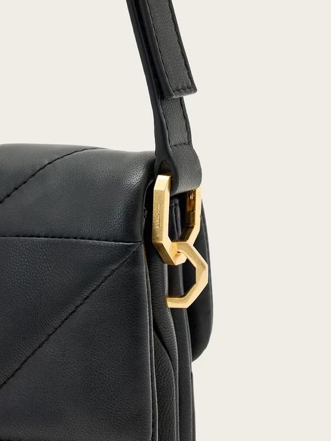 AllSaints torebka skórzana JUPITER kolor czarny W211XD