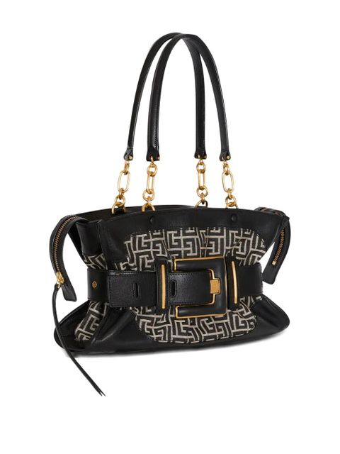 Balmain Anthem monogram jacquard tote bag - Black