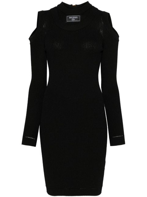 Balmain logo-patch mini dress - Black - zdjęcie produktu nr 1