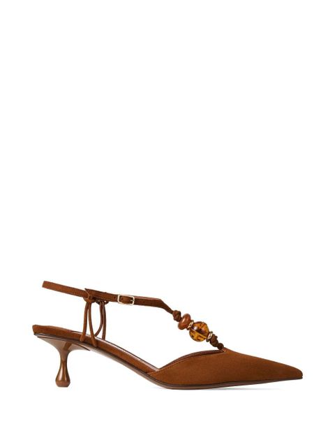 Jimmy Choo Lauri bead-embellished pumps - Brown - zdjęcie produktu nr 1