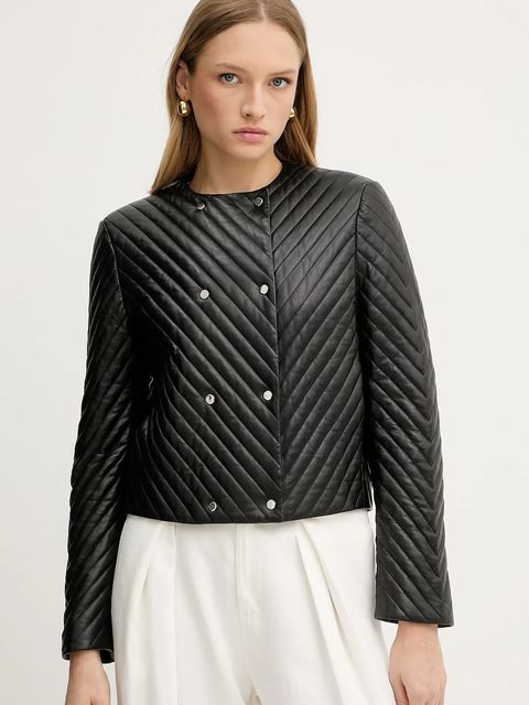 BOSS kurtka skórzana kolor czarny przejściowa 50541919 - zdjęcie produktu nr 1