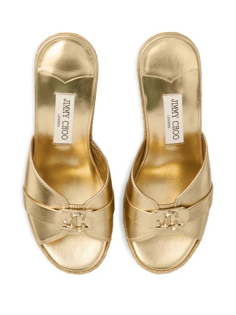 Jimmy Choo 100mm Leda mules - Gold