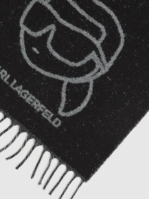 Karl Lagerfeld szalik z dodatkiem wełny IKON