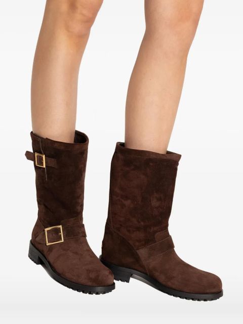 Jimmy Choo buckle mid biker boots - Brown