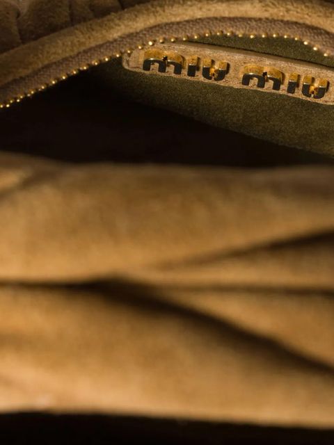 Miu Miu Wander matelassé suede shoulder bag - Brown