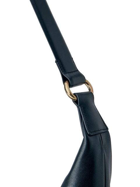 Sportmax Bruno curved adjustable-strap leather shoulder bag - Black