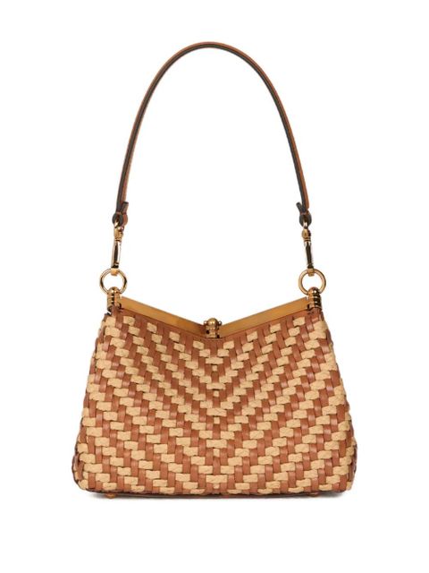 ETRO small Vela woven shoulder bag - Brown
