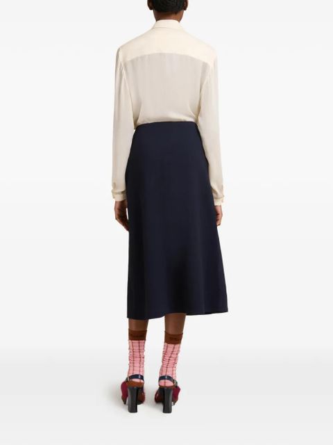 Marni A-line crêpe midi skirt - Blue