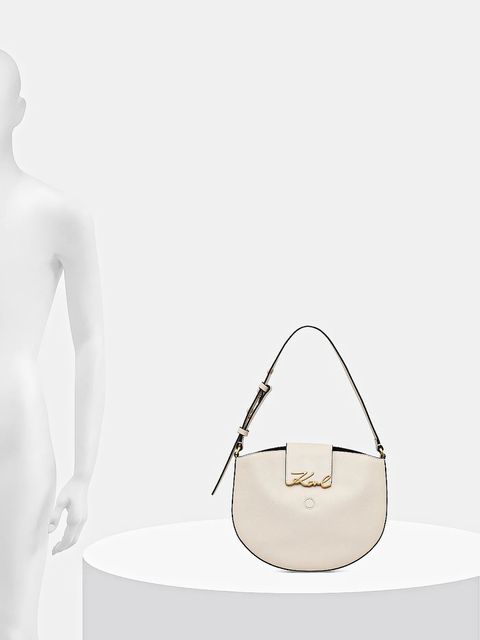 Karl Lagerfeld torebka skórzana K/SIGNATURE kolor biały B1W30059