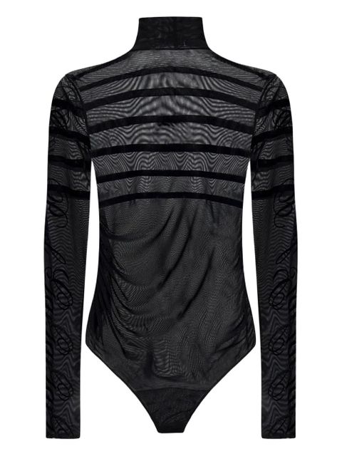 Jean Paul Gaultier striped mesh bodysuit - Black