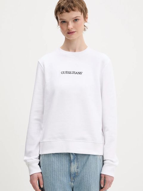 Guess Jeans bluza bawełniana damska kolor biały z aplikacją W6RQ30 K68I4 - zdjęcie produktu nr 1