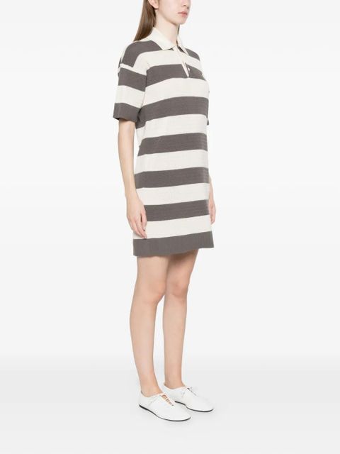 AMI Paris striped heart appliqué dress - Grey