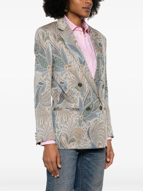 ETRO paisley-jacquard blazer - Blue