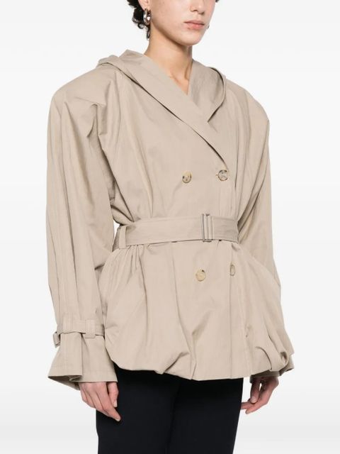 Magda Butrym belted hooded coat - Neutrals