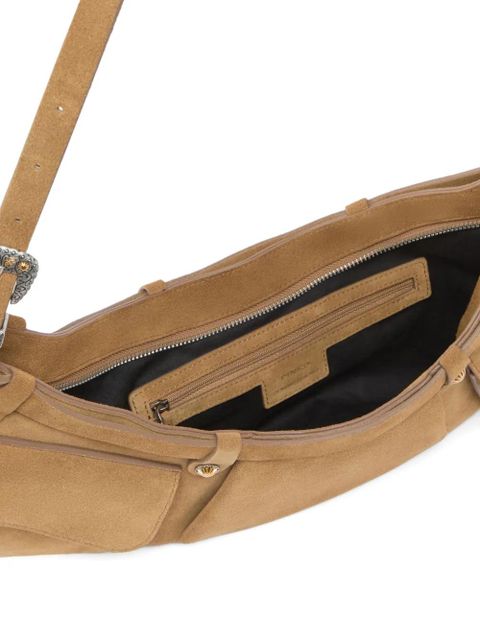 PINKO pockets strap leather shoulder bag - Brown