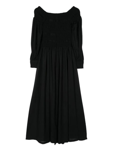 Max Mara smocked-panel wool maxi dress - Black - zdjęcie produktu nr 2