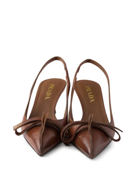 Prada bow slingback pumps - Brown
