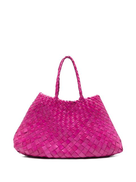 DRAGON DIFFUSION leather woven top-handle tote bag - Pink - zdjęcie produktu nr 1