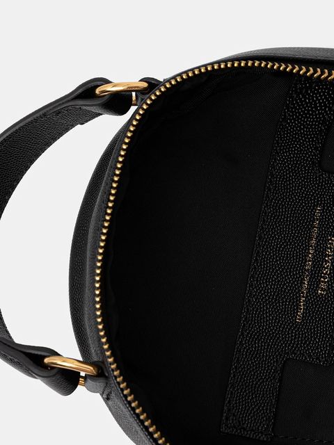 Trussardi plecak skórzany damski kolor czarny mały gładki Z607E106080N