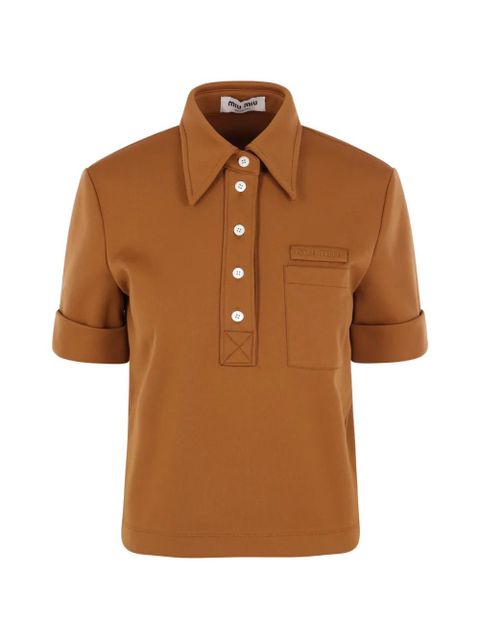 Miu Miu pocket short-sleeved polo shirt - Brown - zdjęcie produktu nr 1