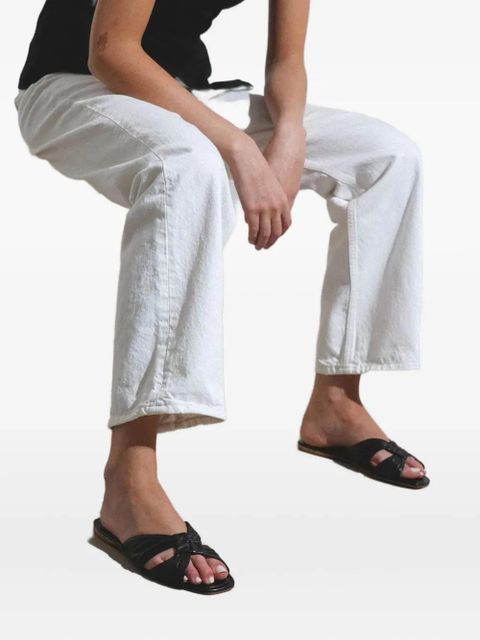 The Row knot-detail leather sandals - Black