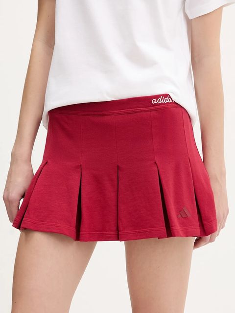 adidas spódnica bawełniana kolor czerwony mini rozkloszowana KD3372 - zdjęcie produktu nr 1