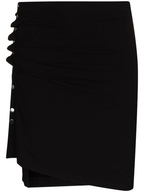 Rabanne ruched-detail asymmetric miniskirt - Black - zdjęcie produktu nr 1