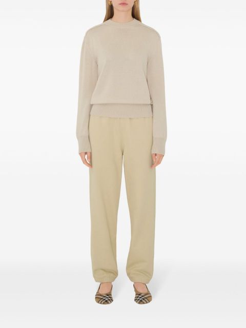 Burberry check-label cotton track pants - Neutrals - zdjęcie produktu nr 2