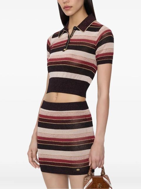 AMIRI striped polo top - Red