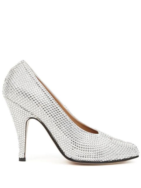 Maison Margiela 110mm Tabi rhinestone-embellished pumps - White - zdjęcie produktu nr 1