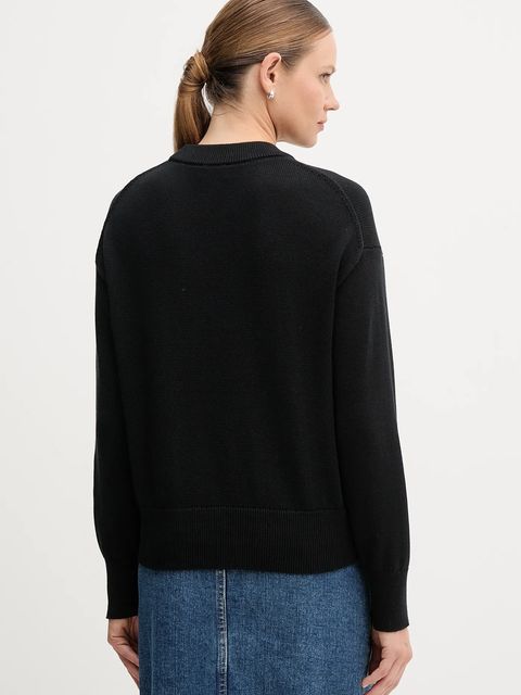 Calvin Klein Jeans sweter bawełniany damski kolor czarny lekki LV047C311G
