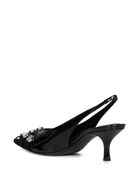 The Attico 50mm leather slingback pumps - Black
