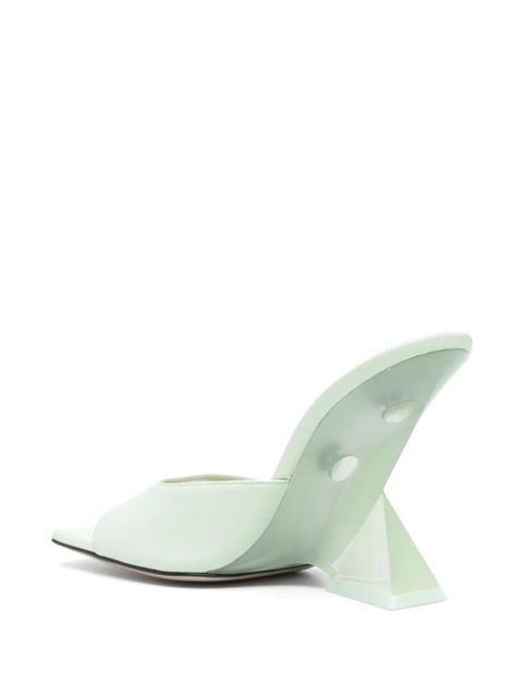 The Attico sculptural-heel leather sandals - Green