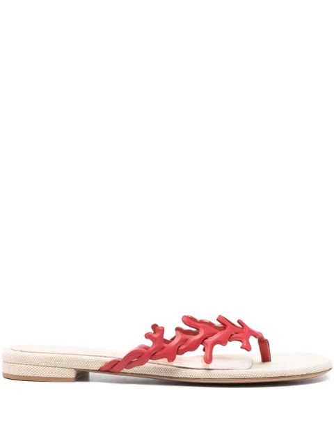 Gianvito Rossi Ocean thong-strap flat sandals - Red - zdjęcie produktu nr 1