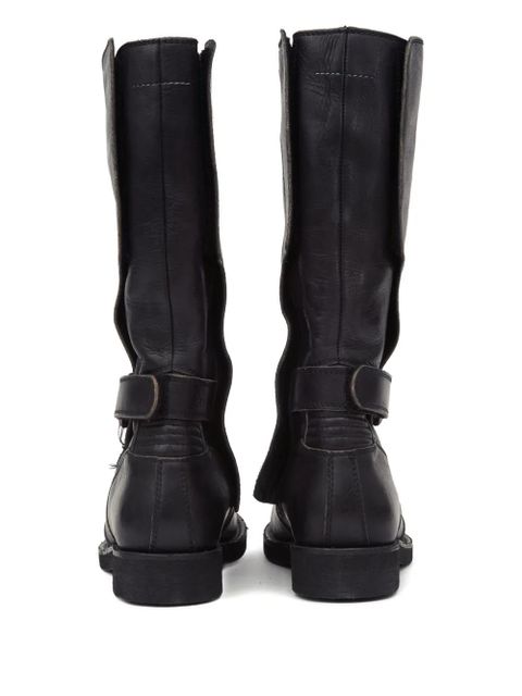 MM6 Maison Margiela leather knee-high boots - Black - zdjęcie produktu nr 2