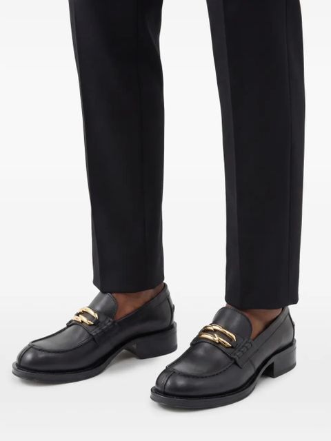 Lanvin buckled leather loafers - Black