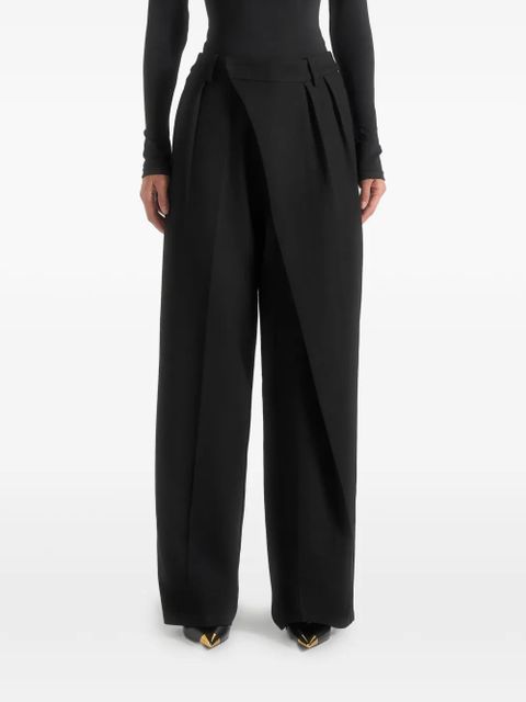 Manière De Voir Colette wrap-front pleated tailored trousers - Black