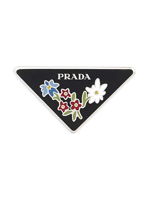 Prada floral triangle brooch - Silver