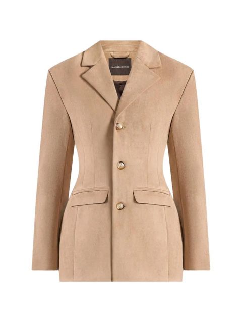 Manière De Voir Claire wide-shoulder marble-button blazer - Neutrals - zdjęcie produktu nr 1
