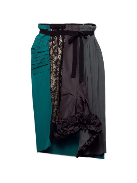 Prada patchwork grosgrain midi skirt - Green - zdjęcie produktu nr 1