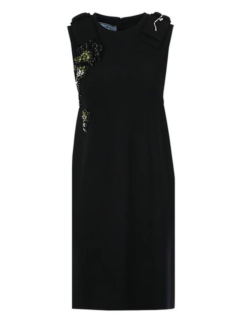 Prada jewel-patch box-pleat dress - Black - zdjęcie produktu nr 1