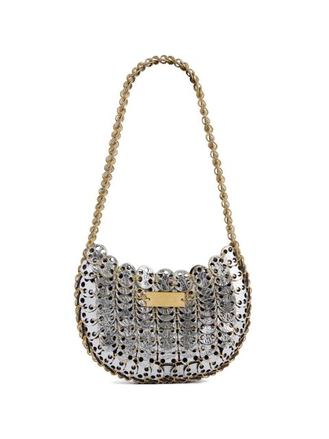 Rabanne Moon Flip bicolor leather-pastilles shoulder bag - Silver - zdjęcie produktu nr 1