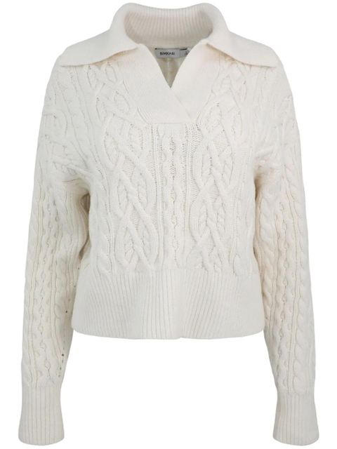 Simkhai Kate cable-knit polo jumper - Neutrals - zdjęcie produktu nr 1