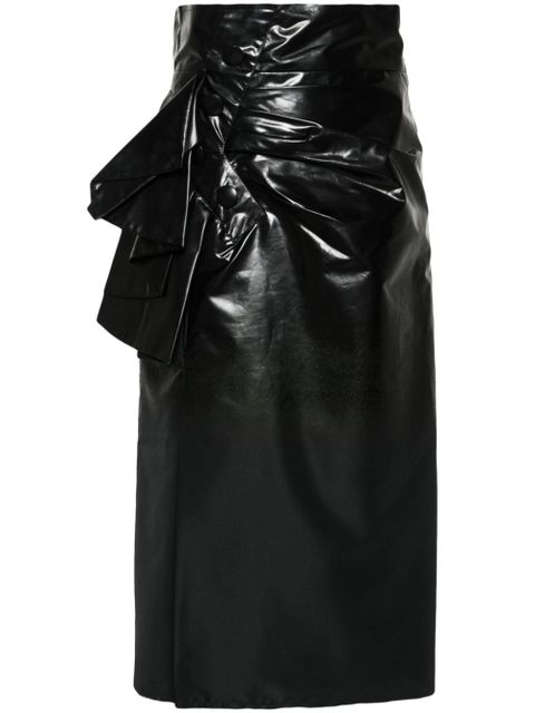 Maison Margiela coated midi skirt - Black