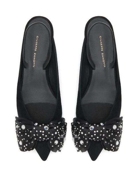 Giuseppe Zanotti Johanna bow detail ballerina shoes - Black