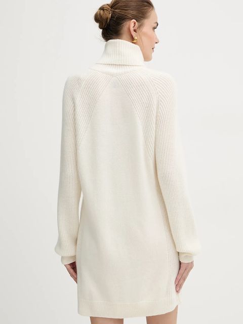 Liu Jo sukienka wełniana kolor biały mini prosta MF5063 MS009