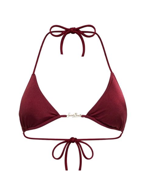 MC2 Saint Barth Leah Plate logo-detail triangle-shape bikini top - Red - zdjęcie produktu nr 1