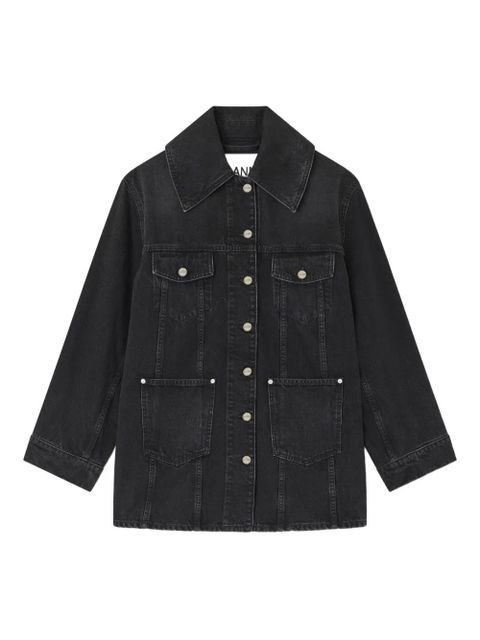 GANNI buttoned denim jacket - Black - zdjęcie produktu nr 1